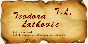 Teodora Latković vizit kartica